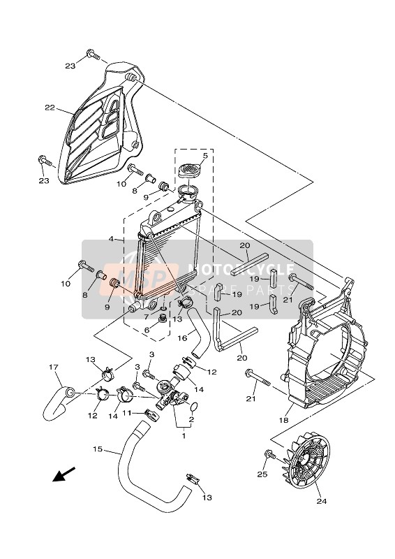 Yamaha TRICITY 125 2020 Radiator & Slang voor een 2020 Yamaha TRICITY 125